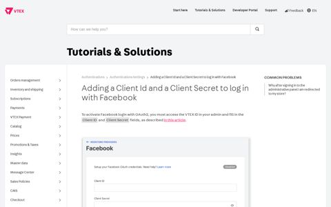 Adding a Client Id and a Client Secret to log in with Facebook ...