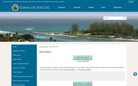 Online Services | Jupiter, FL - Official Website - Town of Jupiter
