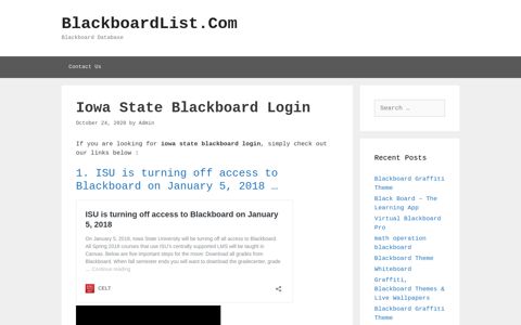 Iowa State Blackboard Login - BlackboardList.Com