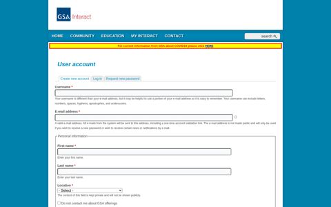 User account | Interact - GSA Interact - GSA.gov