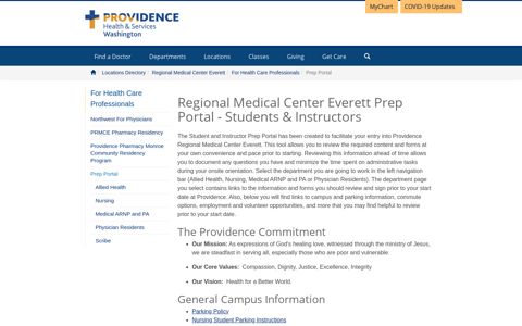 Regional Medical Center Everett Prep Portal - Providence ...