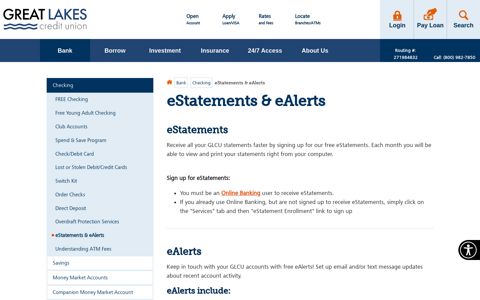 eStatements & eAlerts | Great Lakes Credit Union