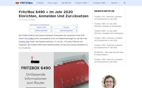 Fritz!Box 6490 » Im Jahr 2020 Einrichten, Anmelden Und ...