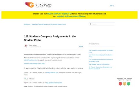 12f. Students Complete Assignments in the Student Portal ...