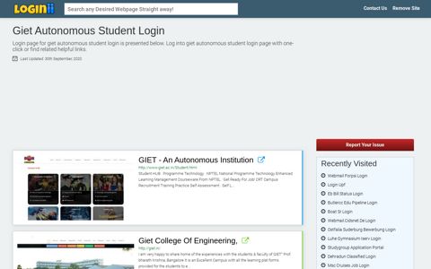 Giet Autonomous Student Login - Loginii.com