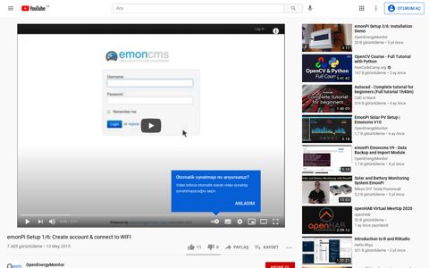emonPi Setup 1/6: Create account & connect to WIFI - YouTube