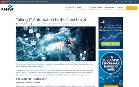 Taking IT Automation to the Next Level - Kaseya