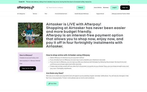 Airtasker Afterpay - Buy Now Pay Later with Afterpay