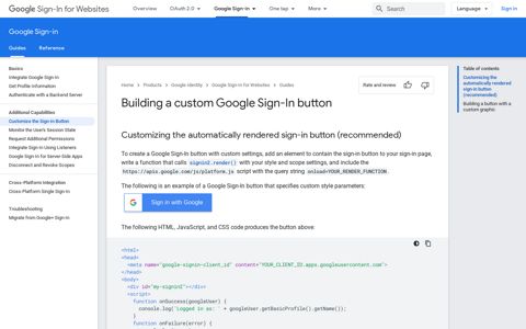 Building a custom Google Sign-In button | Google Sign-In for ...