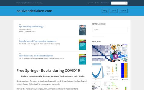 Free Springer Books during COVID19 – paulvanderlaken.com