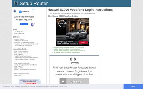 How to Login to the Huawei B3000 Vodafone - SetupRouter