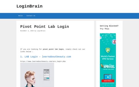 Pivot Point Lab - Lab Login - Learnaboutbeauty.Com