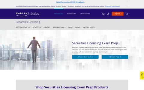 Securities Licensing Exam Prep | Kaplan Financial Education