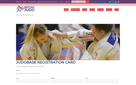 JudoBase Registration Card - British Judo