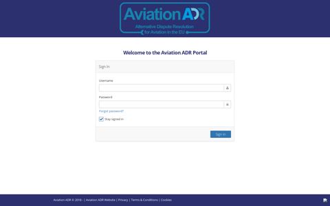 Aviation ADR - Dashboard Login
