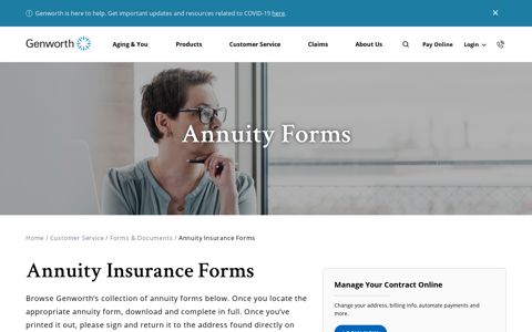 Annuity Insurance Forms | Genworth