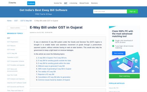 E-Way Bill under GST in Gujarat - ClearTax
