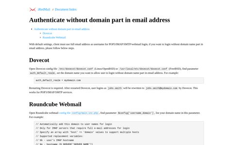 Authenticate without domain part in email address - iRedMail ...