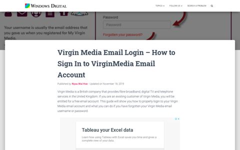 Virgin Media Email Login - How to Sign In to VirginMedia ...