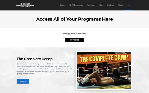 Login - All Programs - Fight Camp Conditioning -