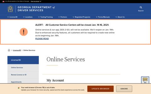 Online Services | Georgia Department of Driver Services