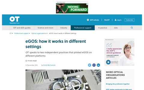 eGOS: how it works in different settings