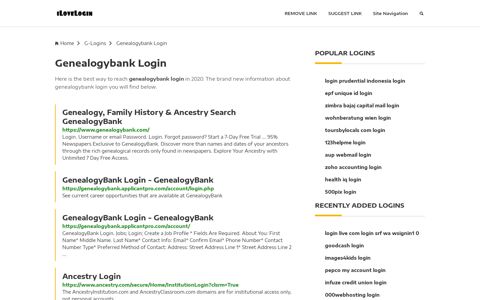 Genealogybank Login ❤️ One Click Access - iLoveLogin