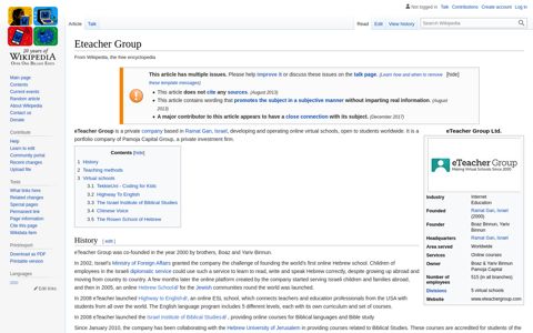 Eteacher Group - Wikipedia