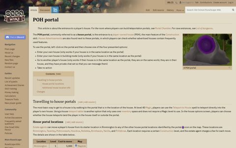 POH portal - OSRS Wiki - Old School RuneScape Wiki