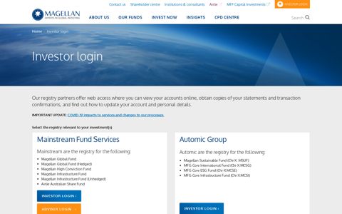 Investor login - Magellan Financial Group