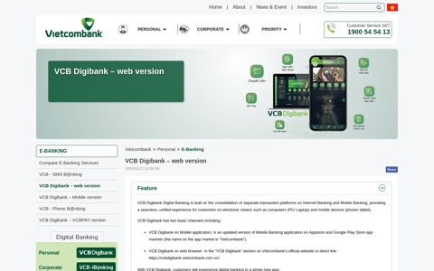 VCB Digibank – web version - Vietcombank
