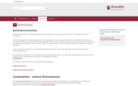 Behördenverzeichnis - Ministerium der Finanzen - rlp.de