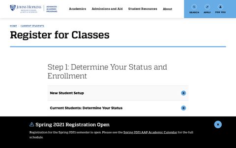 Registration | Johns Hopkins Advanced Academic Programs