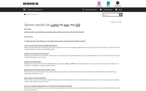 Search results for Login to pay my bill - Find Answers - Kohl's