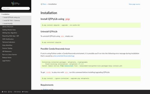 Installation — QTPyLib latest documentation