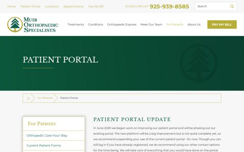 Muir Orthopaedic Specialists Patient Portal