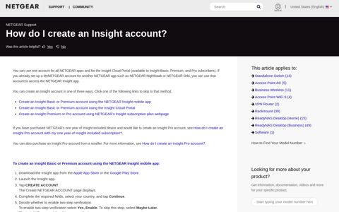 How do I create an Insight account? | Answer | NETGEAR ...