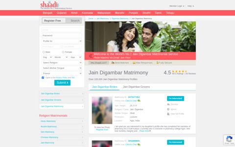 Jain Digambar Matrimonials - Shaadi.com