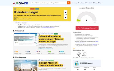 Kleisteen Login - A database full of login pages from all over ...
