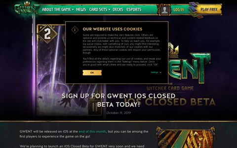 Sign up for GWENT iOS Closed Beta today! - GWENT: The ...