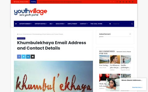 Khumbulekhaya Email Address and Contact Details - Youth ...