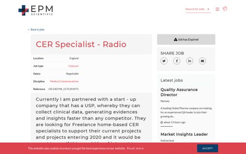 CER Specialist - Radio Jobs | Search & Apply Today · EPM ...