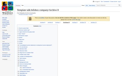 Template talk:Infobox company/Archive 8 - Wikipedia