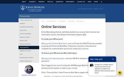 Online Services - Financial Aid - Student Affairs - Johns ...