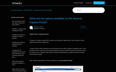 What are the options available on the Neutron Captive Portal ...