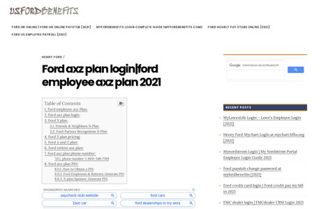 Ford axz plan login|ford employee axz plan - Myfordbenefits