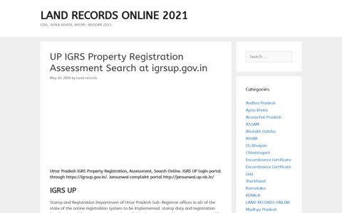 IGRS UP Login Property Registration Assessment Search at ...