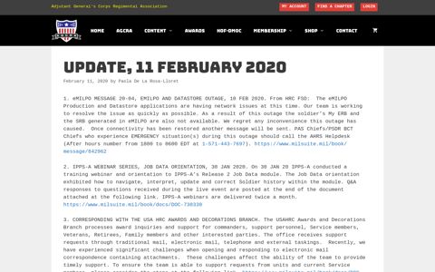 Update, 11 February 2020 - AGCRA