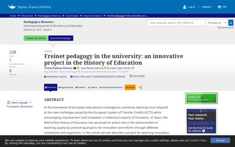 Full article: Freinet pedagogy in the university: an innovative ...