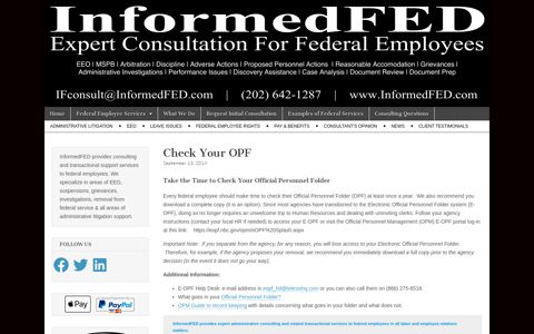 Check your OPF - InformedFED